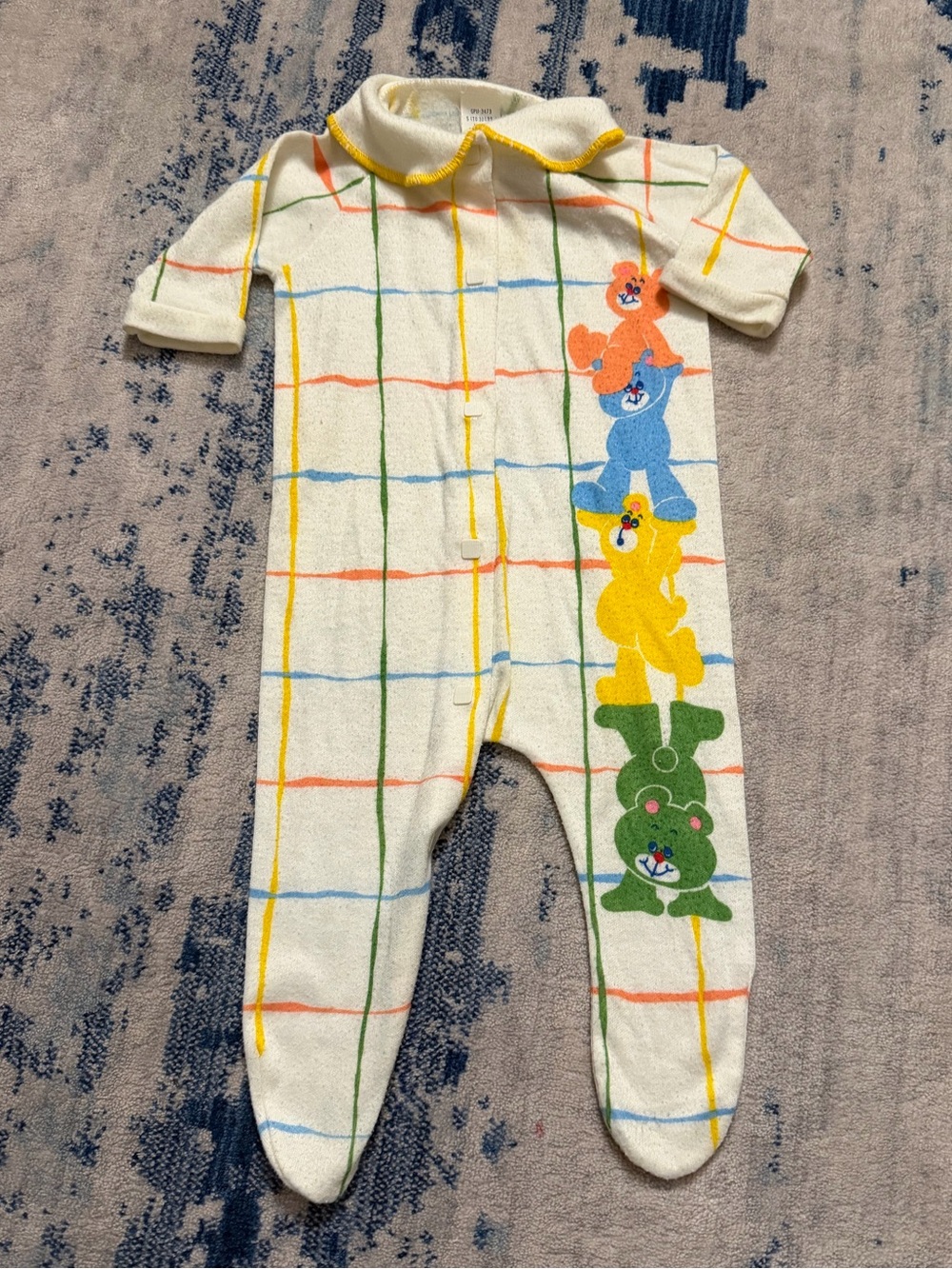 Vintage Gerber Baby Snap Button Footie Pajama Small 0-3 Months